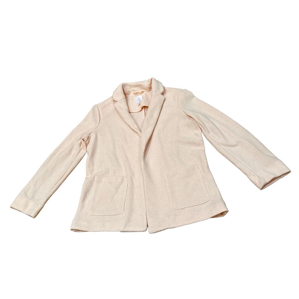 LC Lauren Conrad blush Pink knit Blazer Large Open-Front pockets coquette - Picture 2 of 9